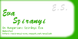 eva sziranyi business card